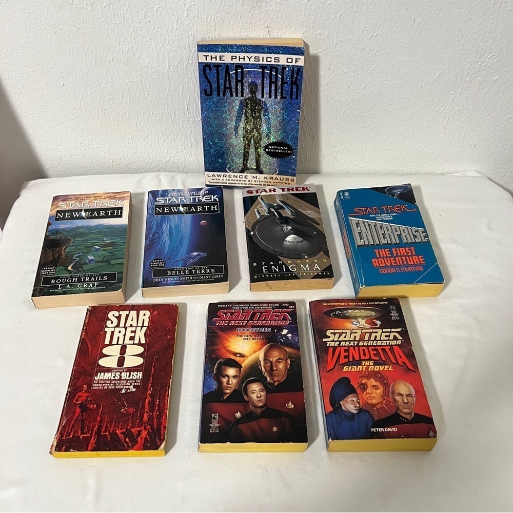 Star Trek Bundle (8) Paperback Books Vendetta, The Physics of Star Trek, Etc